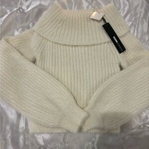 Fashion Nova Off-White Cowl Neck Sweater